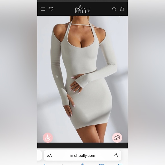 Never worn. FOCUSED ON ME
Bardot Mini Dress in Grey - Picture 2 of 3